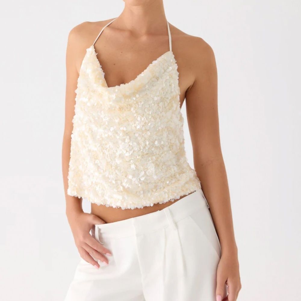 Peppermayo Exclusive - Amelita Sequin Top - Ivory